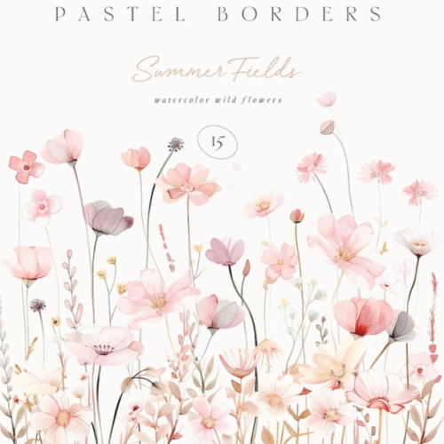 Kit Digital Floral Aquarela