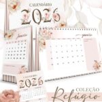 Arquivo Kit Calendários 2026 de Mesa A5 A6 e Calendário Marca Página Refúgio