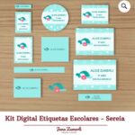 Kit Digital Etiquetas Escolares - Sereia