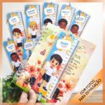 Tabuadas das 4 operações com régua e 9 mascotinhos meninos – Volta às aulas