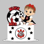 Arquivo de Corte Topo de Bolo Futebol Menina