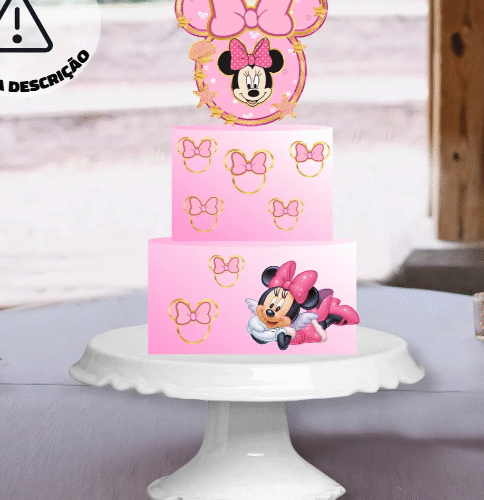 Arquivo de corte Topo de Bolo Minnie Rosa