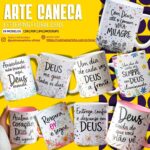 Arte Caneca Lettering Floral Frases