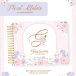 KIT MINI AGENDAS HORIZONTAIS A6 - FLORAL ALFABETO