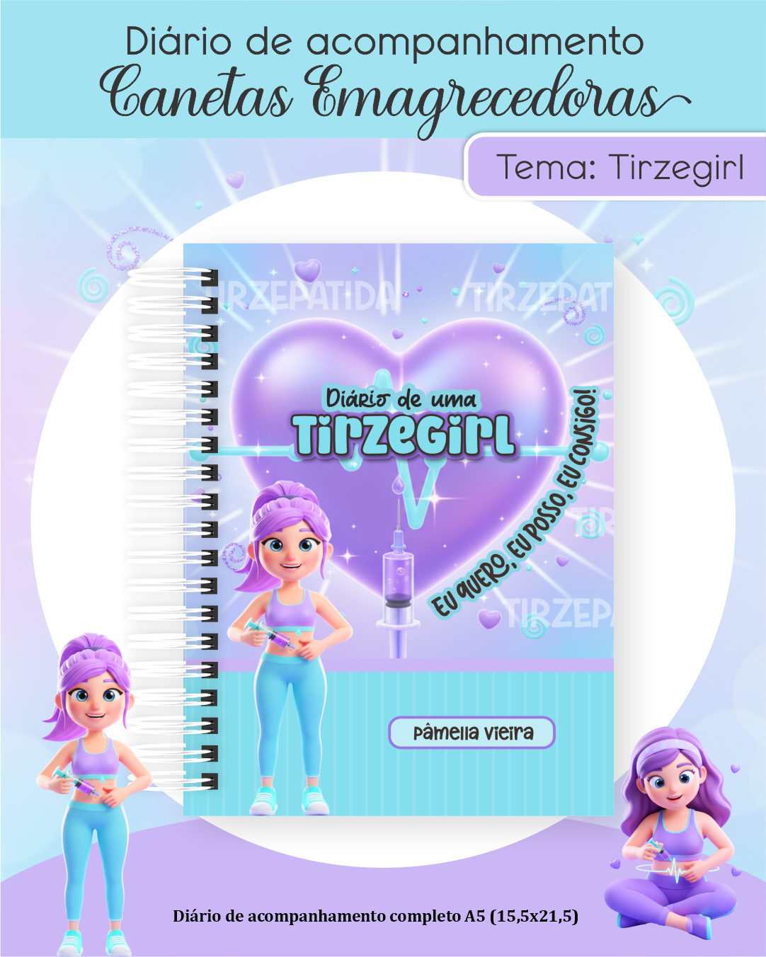 1) LILÁS TIZERGIRL Encadernação Canetas Emagrecedoras - LILÁS TIZERGIRL - Imagem 1