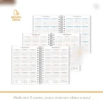 Arquivo Agenda Neutra Não Datada 1 e 2 Dias por Página - 3 Cores - Imagem 2