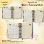 Agenda A5 Coleção Yellow Butterfly Floral (Miolo Datado + Miolo Permanente) 2DPP - Imagem 2