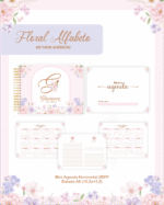 KIT MINI AGENDAS HORIZONTAIS A6 - FLORAL ALFABETO - Imagem 2