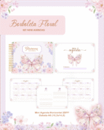 KIT MINI AGENDAS HORIZONTAIS A6 -  BORBOLETA FLORAL - Imagem 2