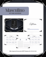 KIT MINI AGENDAS HORIZONTAIS A6 - MASCULINO - Imagem 2