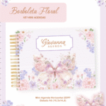 KIT MINI AGENDAS HORIZONTAIS A6 -  BORBOLETA FLORAL