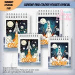 Caderno Para Colorir Foguete Espacial – COLEGIAL e A5 - Imagem 4
