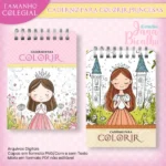 Caderno Colegial Para Colorir Princesas - Imagem 5