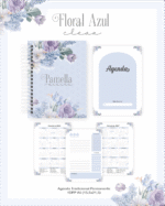 Escolar Adulto Teen - FLORAL AZUL CLEAN - Imagem 2