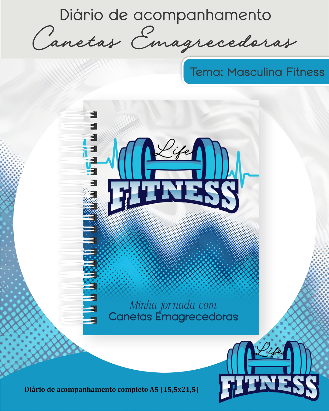 3) MASCULINA Encadernação Canetas Emagrecedoras - MASCULINA - Imagem 1