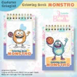 Caderno Colegial Para Colorir Monstros - Imagem 4