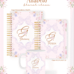 Escolar Adulto Teen - ALFABETO FLORAL CLEAN