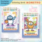 Caderno Colegial Para Colorir Monstros - Imagem 3
