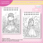 Caderno Colegial Para Colorir Princesas - Imagem 2