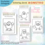 Caderno Colegial Para Colorir Monstros - Imagem 2