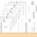 Arquivo Agenda Neutra Não Datada 1 e 2 Dias por Página - 3 Cores