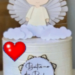 Arquivo de Corte Topo de Bolo BATISMO ANJO COM ASAS
