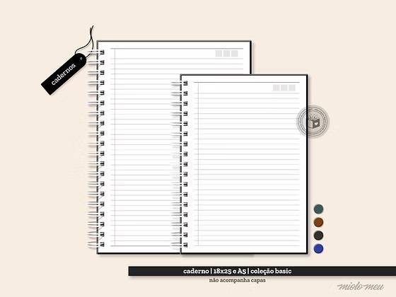 Basic Caderno A5 e 18x25 Basic | Caderno | A5 e 18x25 - Imagem 1