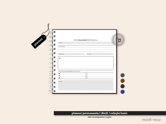 Basic Planner Permanente 18x18 Basic | Planner Permanente | 18x18 - Imagem 1