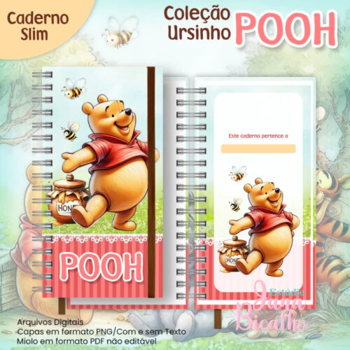 Caderno Slim Coleção Ursinho Pooh