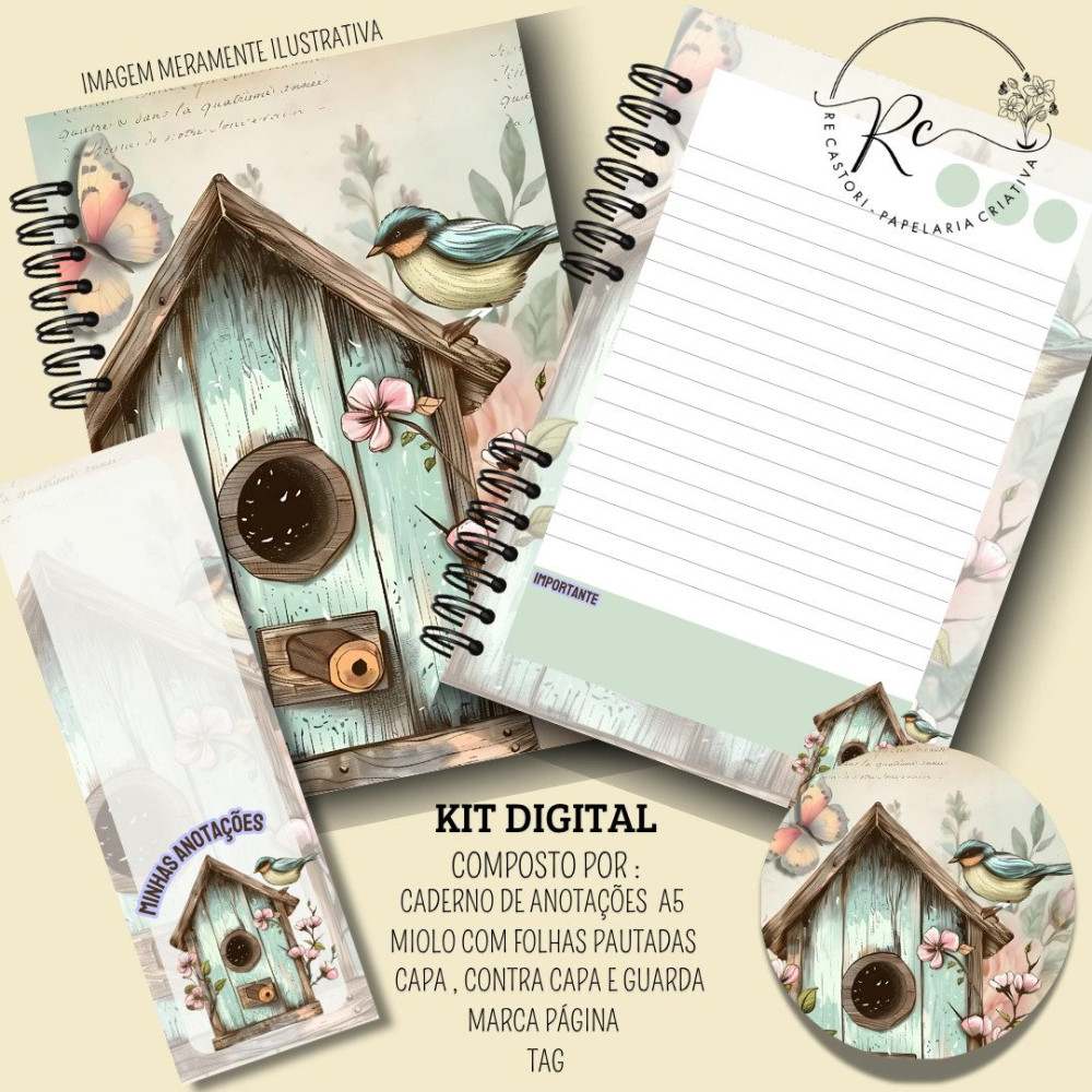 CADERNO DE ANOTAÇÕES CASA DO PASSARINHO ARQUIVO DIGITAL CADERNO DE ANOTAÇÕES CASA DO PASSARINHO - Imagem 1