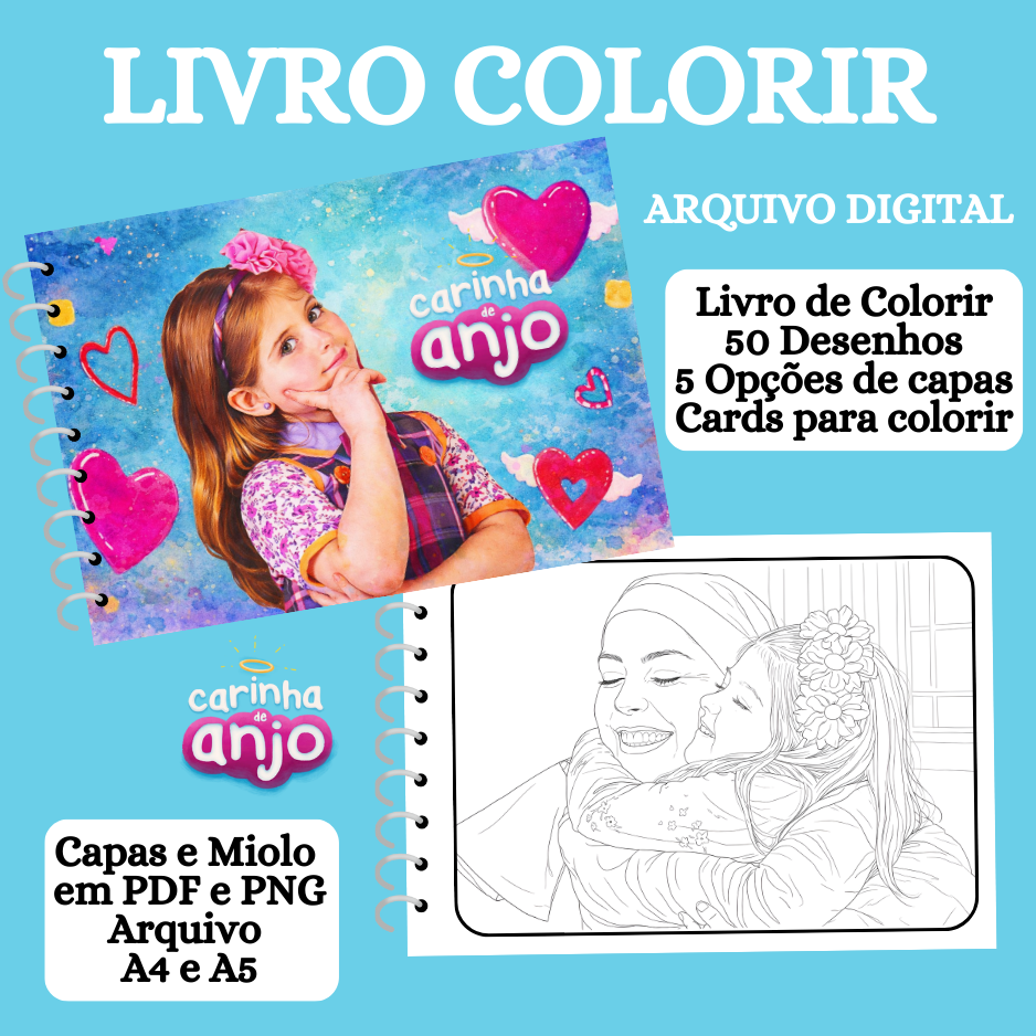 CAPAS-MAiHE-LIVRINHOS-COLORIR-3-2 LIVRO COLORIR CARINHA DE ANJO - Imagem 1