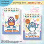 Caderno Colegial Para Colorir Monstros