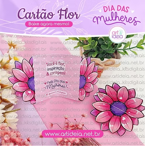 Arquivo Digital - Cartão Flor Dia das Mulheres