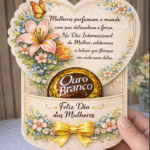 Cartão Porta Chocolate Dia Internacional da Mulher