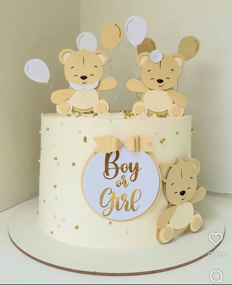 Chá Revelação Arquivo de Corte Topo de Bolo Chá Revelação - Imagem 1