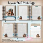 Caderno Pautado A5+Bloquinho A6 – Coleção Girls With Coffe N9 - Imagem 2