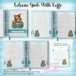 Caderno Pautado A5+Bloquinho A6 – Coleção Girls With Coffe N1 - Imagem 2