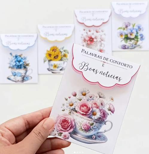 Envelope xícara floral Arquivo Envelope xícara floral - Imagem 1