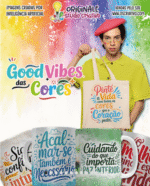 Arte Sublimação Good Vibes das Cores