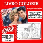 LIVRO COLORIR GREÀSE NOS TEMPOS DA BRILHANTINA