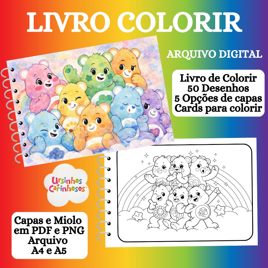 LIVRO COLORIR URSINHOS LIVRO COLORIR URSINHOS CARINHOSOS - Imagem 1