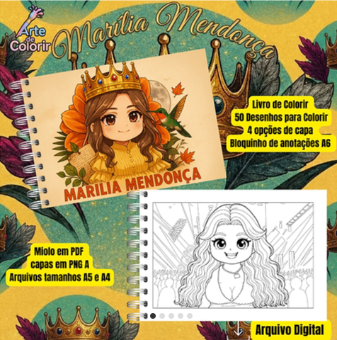 Livro de Colorir Marília Mendonça