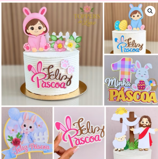 PACOTE TOPOS DE PÁSCOA 2026 Arquivo de Corte Topos de Bolo Páscoa 2026 - Imagem 1