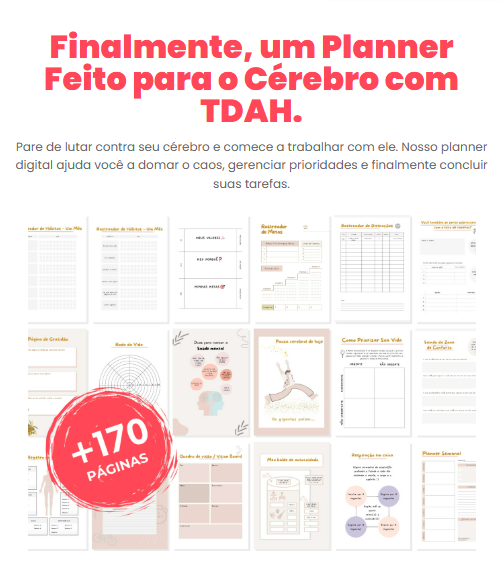 Planner sem Caos - TDAH Arquivo Digital - Planner TDAH - Imagem 1