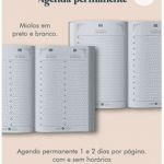 Agenda Permanente Preto e Branco Costura