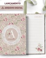 Arquivo 26 Capas Alfabeto A a Z e Miolo Pautado Coleção Rosas do Jardim - Imagem 3