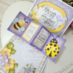 ARTE CARTÃO POTINHO ENTRE PÉTALAS - Imagem 2