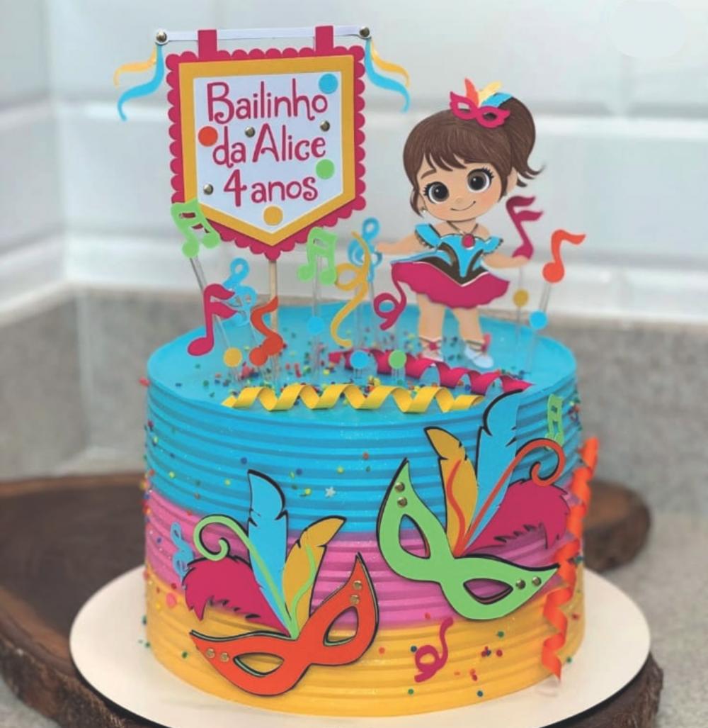 bailinho da Alice Arquivo de Corte Topo de Bolo Bailinho da Alice - Imagem 1