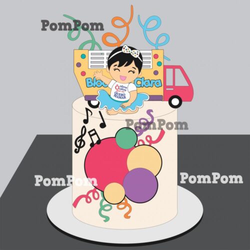 Arquivo de Corte Topo de Bolo Bloco da Clara