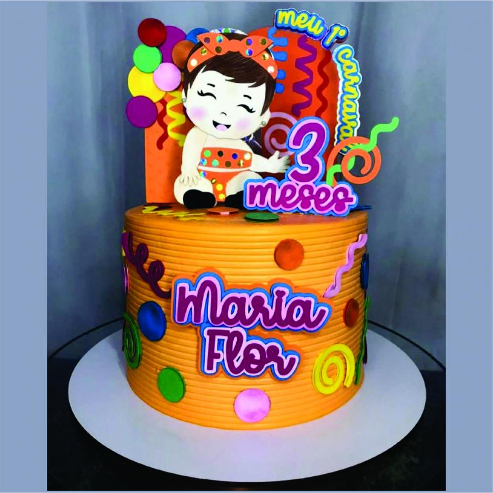 bloquinhoMARIAFLOR Arquivo de Corte Topo de Bolo Bloquinho Maria Flor - Imagem 1